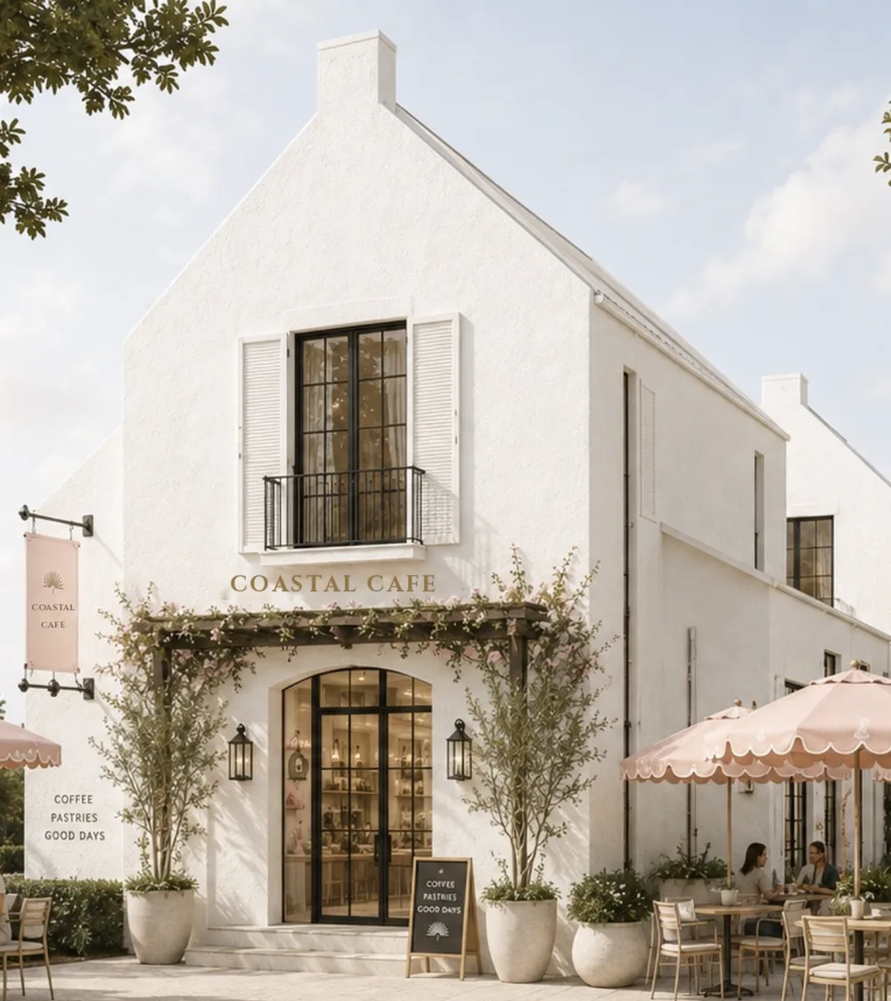 Café with patio seating at Palmera Plano